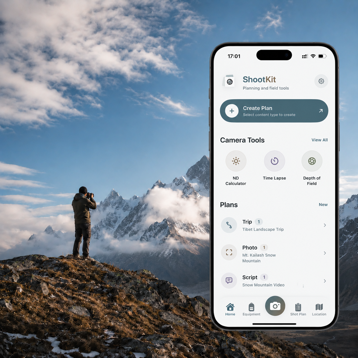 ShootKit home overview